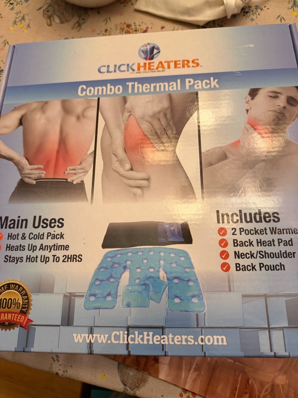 Click Heaters Combo Thermal Pack - Hot & Cold Pack to Relieve Pain